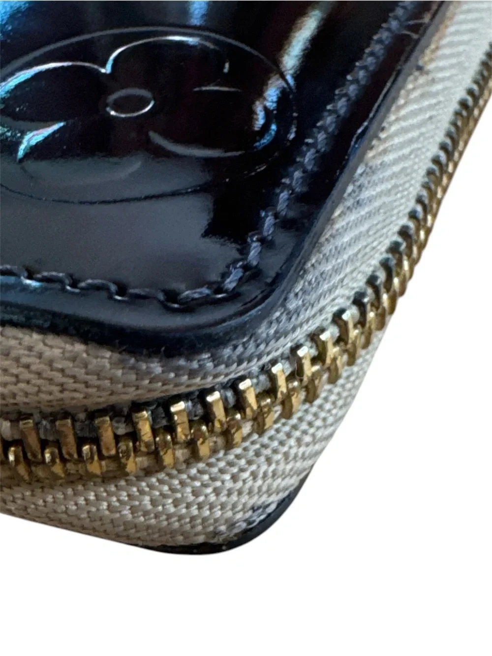 Louis Vuitton Black Patent Vernis Monogram Mini Zip Wallet with LV Storage Box